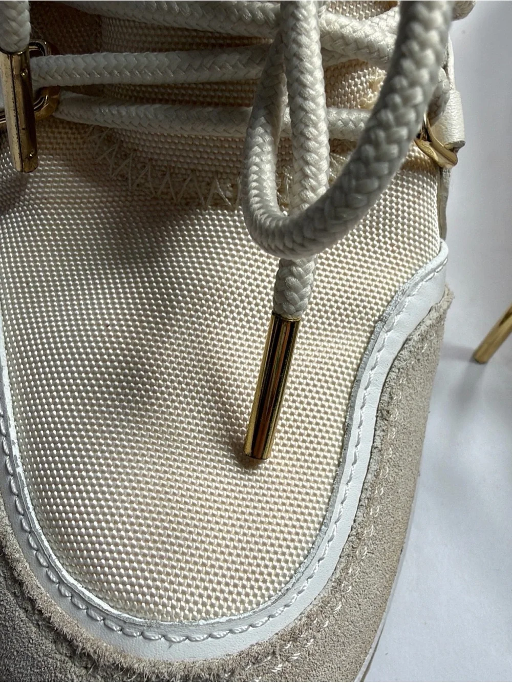 Michael Kors Cream and Gold MK Lace-Up Sneakers
